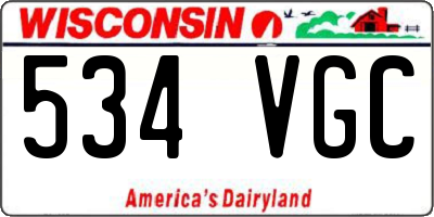 WI license plate 534VGC