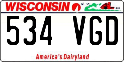 WI license plate 534VGD