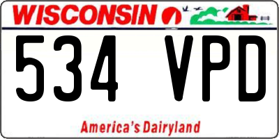WI license plate 534VPD