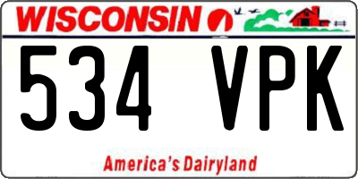 WI license plate 534VPK