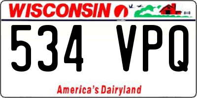 WI license plate 534VPQ