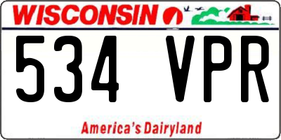 WI license plate 534VPR