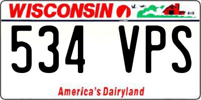 WI license plate 534VPS