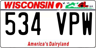 WI license plate 534VPW