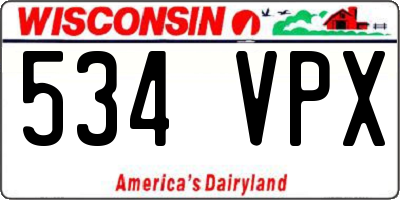 WI license plate 534VPX