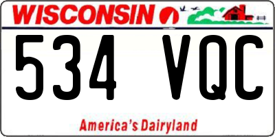 WI license plate 534VQC
