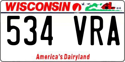 WI license plate 534VRA