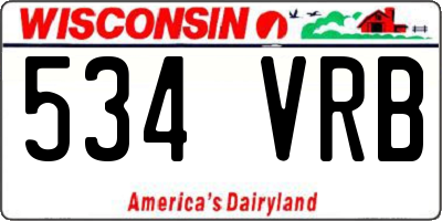 WI license plate 534VRB