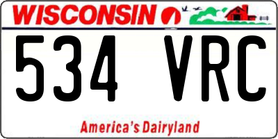WI license plate 534VRC