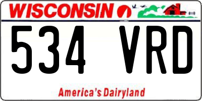 WI license plate 534VRD