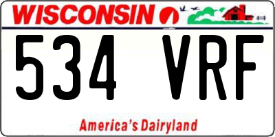 WI license plate 534VRF