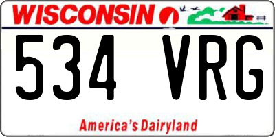WI license plate 534VRG