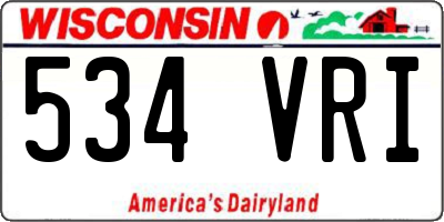 WI license plate 534VRI
