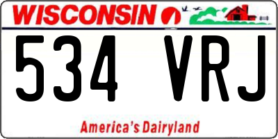 WI license plate 534VRJ