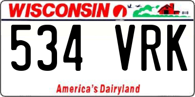 WI license plate 534VRK