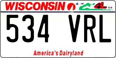 WI license plate 534VRL