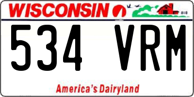 WI license plate 534VRM