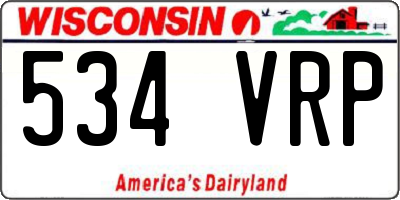 WI license plate 534VRP