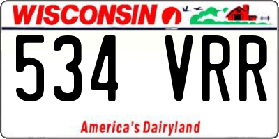 WI license plate 534VRR