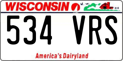 WI license plate 534VRS