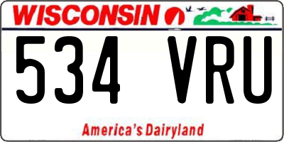 WI license plate 534VRU