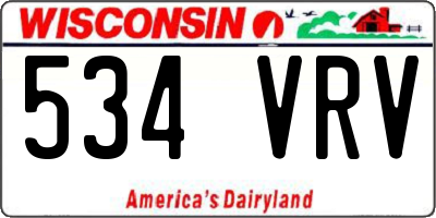 WI license plate 534VRV
