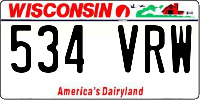 WI license plate 534VRW