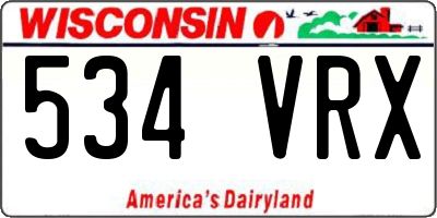 WI license plate 534VRX