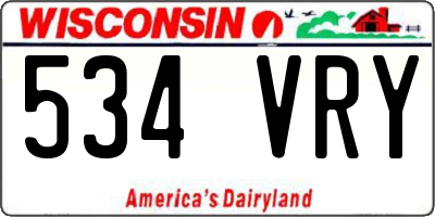 WI license plate 534VRY