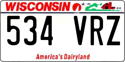 WI license plate 534VRZ