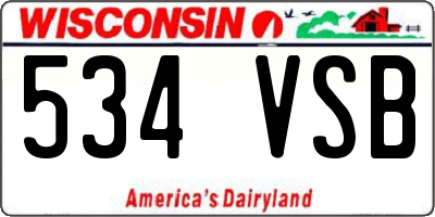 WI license plate 534VSB