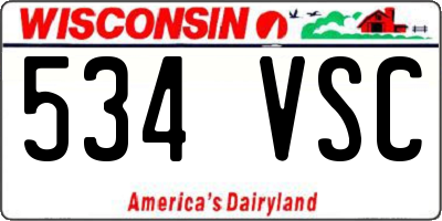 WI license plate 534VSC