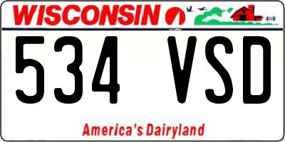 WI license plate 534VSD