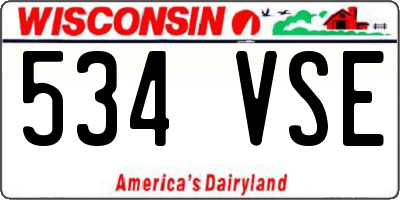 WI license plate 534VSE
