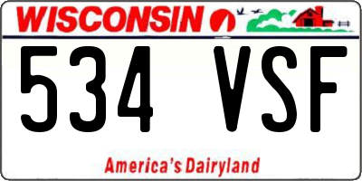 WI license plate 534VSF