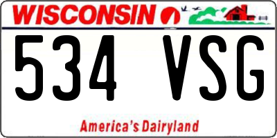WI license plate 534VSG