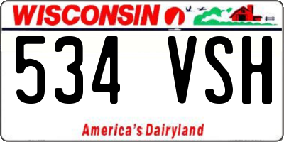 WI license plate 534VSH