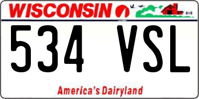WI license plate 534VSL