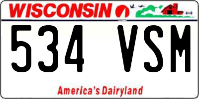 WI license plate 534VSM