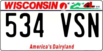 WI license plate 534VSN