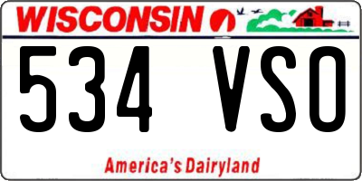 WI license plate 534VSO