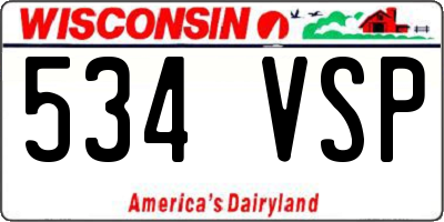 WI license plate 534VSP