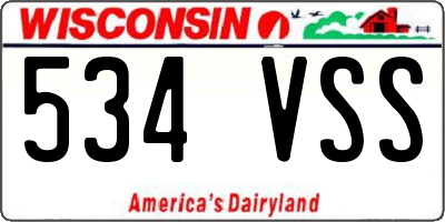 WI license plate 534VSS