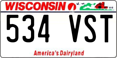 WI license plate 534VST