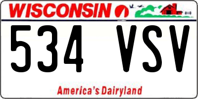 WI license plate 534VSV