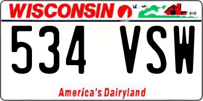 WI license plate 534VSW