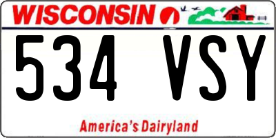 WI license plate 534VSY