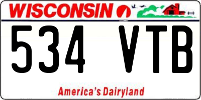 WI license plate 534VTB