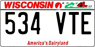 WI license plate 534VTE