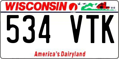 WI license plate 534VTK